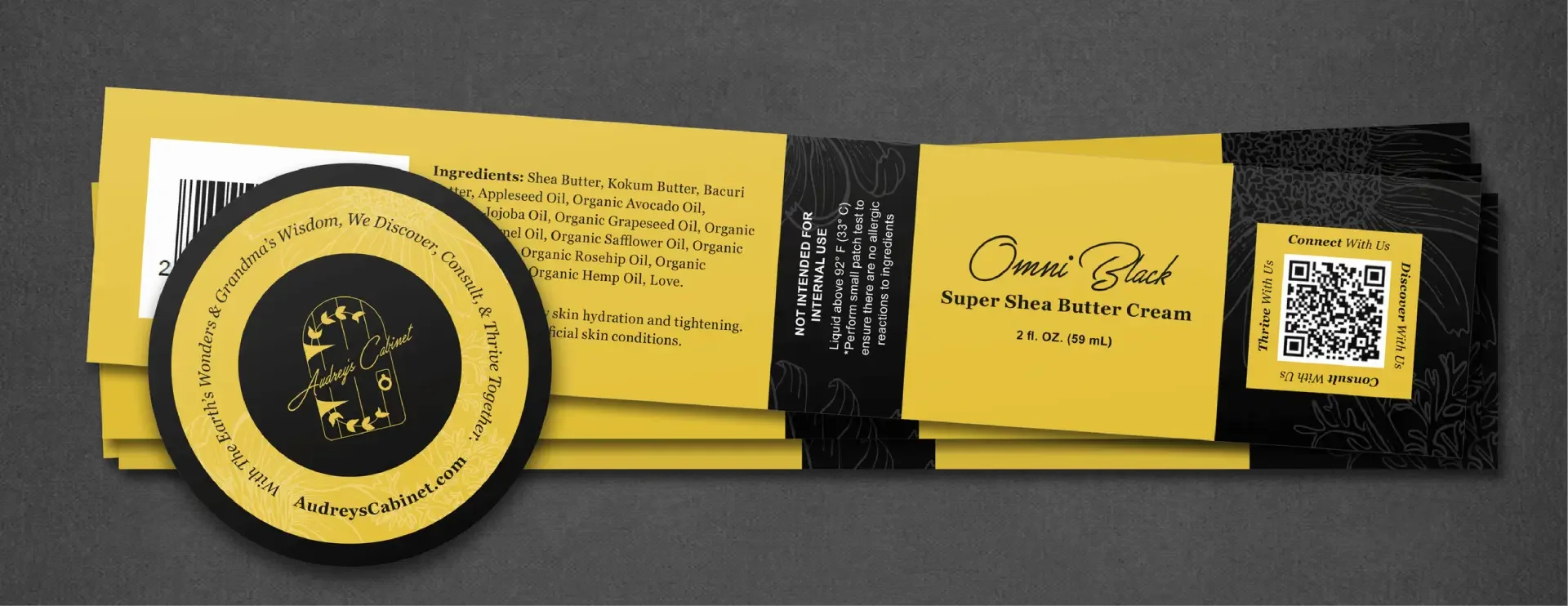 Mockup of 'Mini' sized label designs