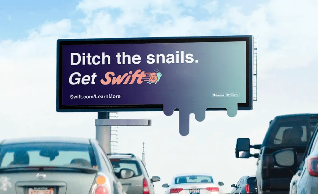 Swift marketing billboard mockup