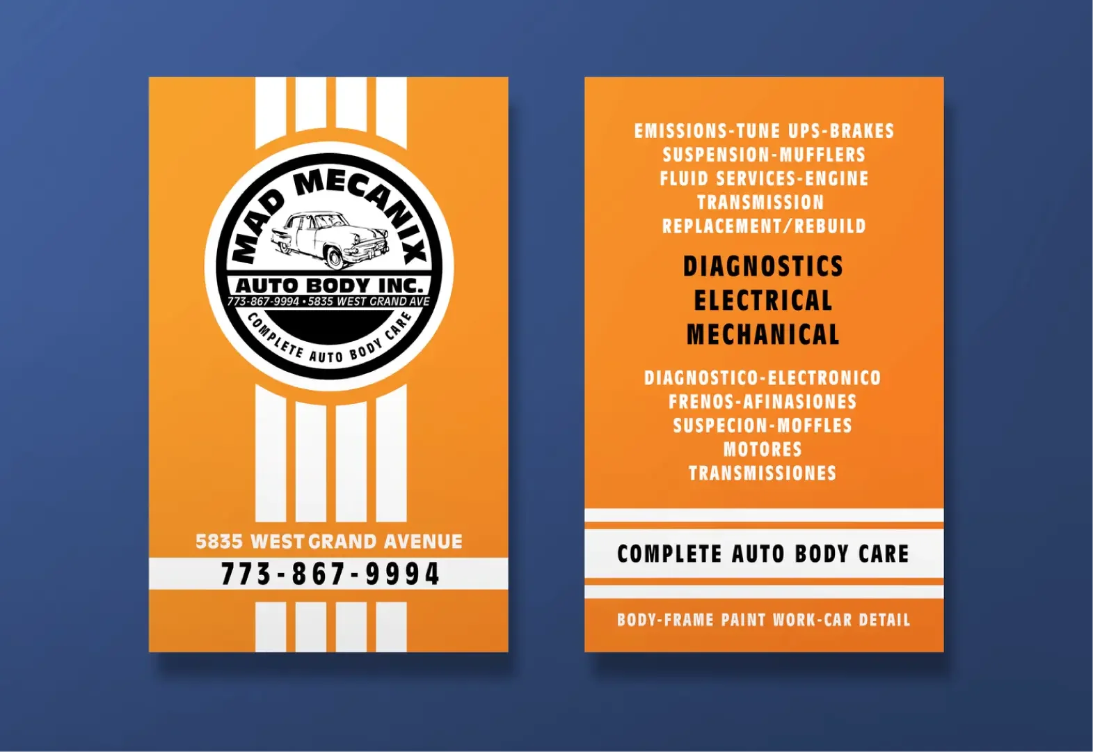 Mad Mecanix business card design