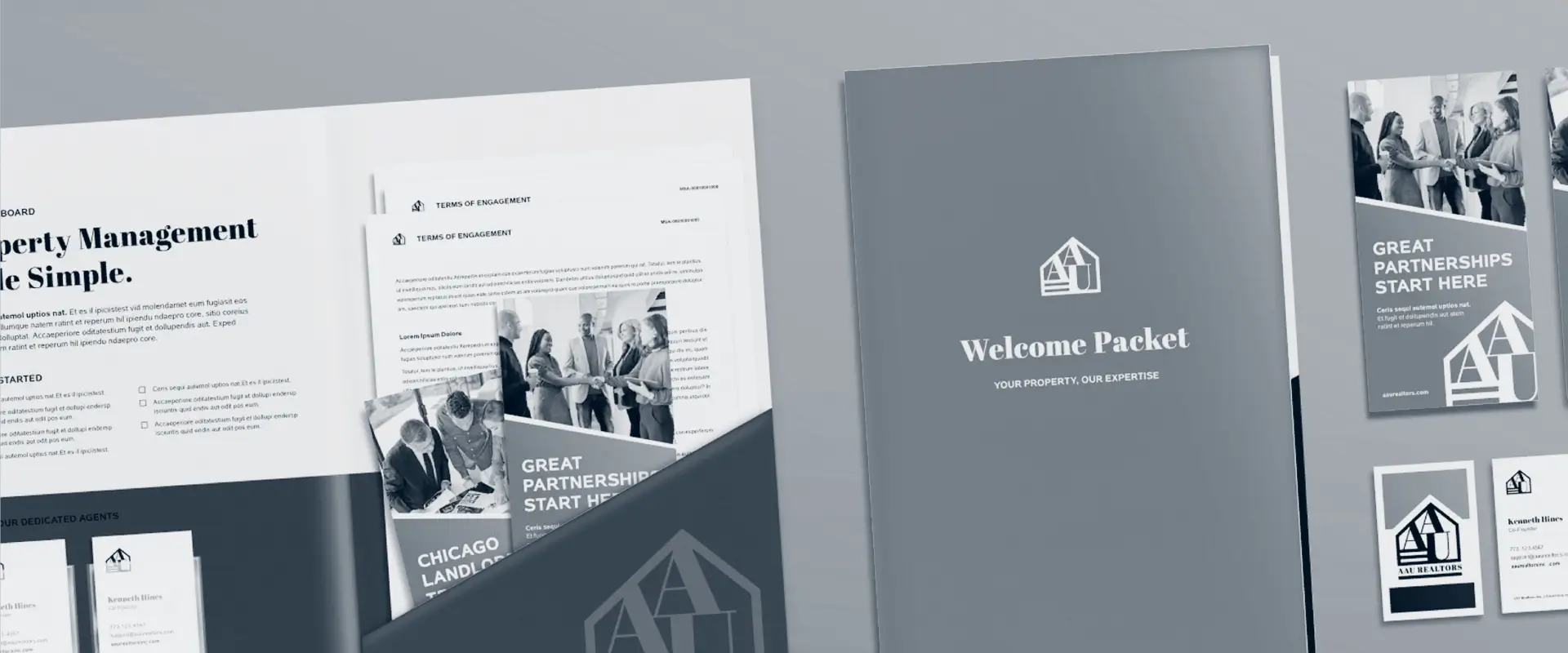 Mockup of AAU Realtors stationary
