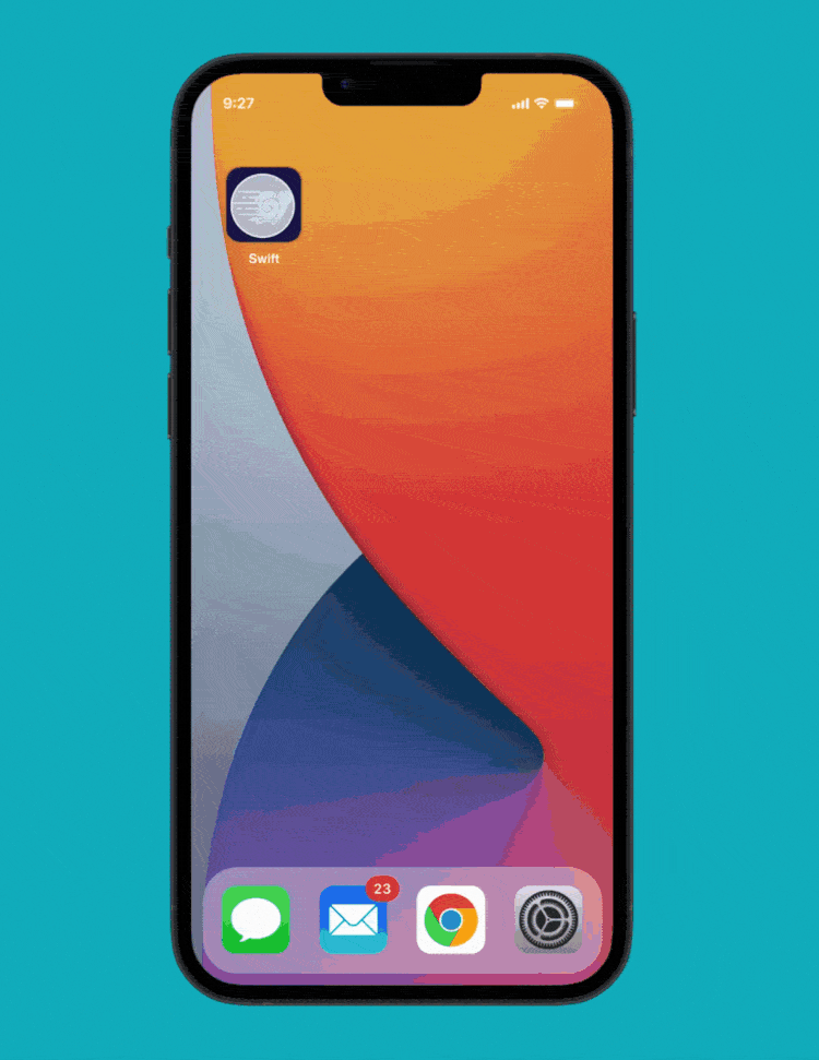 Mockup of Swift app load screen