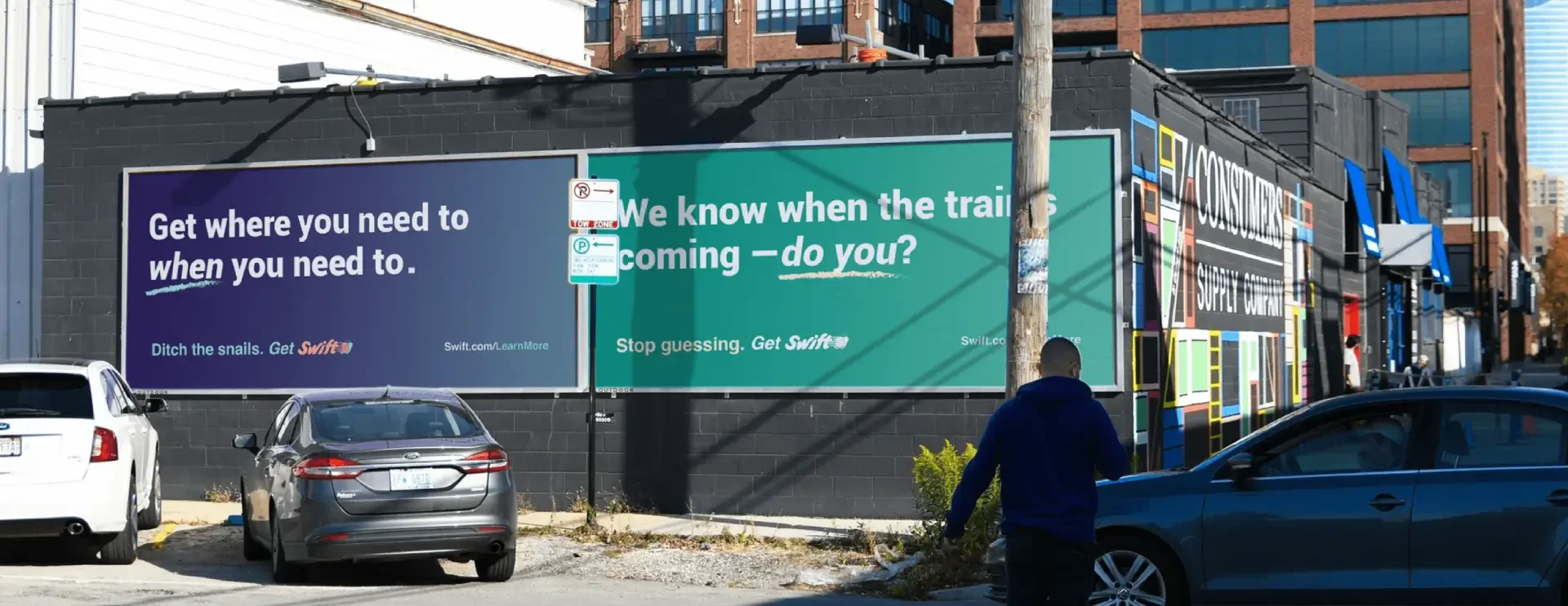 Mockup of billboards from Swift marketing campaign