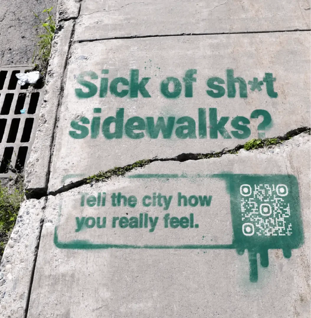 Mockup of sidewalk marketing idea from Swift marketing campaign